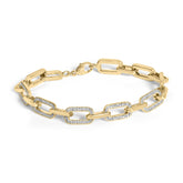 Gold Vermeil 1/10 Cttw Diamond Bold Paperclip Link Bracelet
