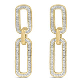 Gold Vermeil 1/10 Cttw Diamond Cttw Bold Paperclip Earring