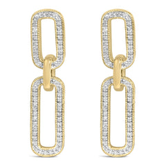 Gold Vermeil 1/10 Cttw Diamond Cttw Bold Paperclip Earring