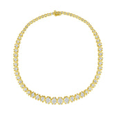 10K Yellow Gold 4 cttw Brilliant Round-Cut Diamond Graduating Riviera Statement Necklace (H-I Color, I2-I3 Clarity)