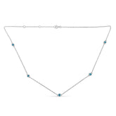 Sterling Silver Treated Diamond By Yard Necklace (1/2 cttw, Blue Color, I2-I3 Clarity)