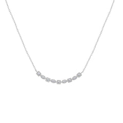 Sterling Silver Diamond Bar Mixed Shape Necklace (1/4 cttw, I-J Color, I2-I3 Clarity)