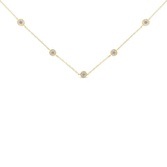 Sterling Silver Diamond Station Necklace (1/2 cttw, K-L Color, I2-I3 Clarity)