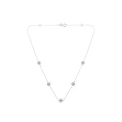 Sterling Silver Diamond Station Necklace (1/2 cttw, I-J Color, I1-I2 Clarity)