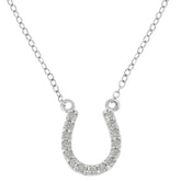 .925 Sterling Silver 1/4 cttw Diamond Horseshoe Necklace (I-J, I3)