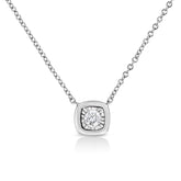 10K Yellow Gold Plated .925 Sterling Silver 1/10 Cttw Miracle Set Round Diamond 18" Pendant Necklace - Choice of Shapes