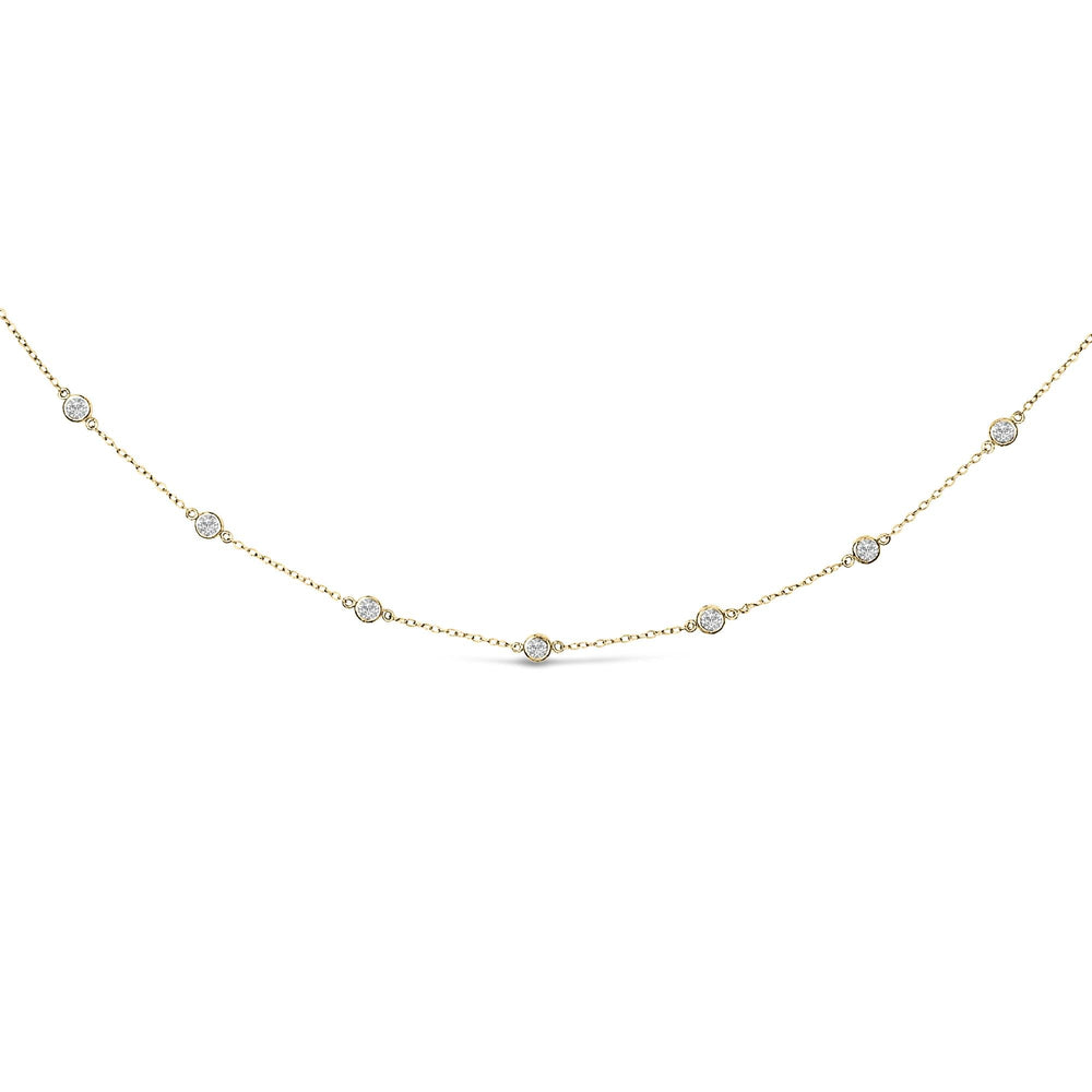 10K Gold Diamond Station Necklace (1 cttw, J-K Color, I1-I2 Clarity)