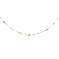 10K Gold Diamond Station Necklace (1 cttw, J-K Color, I1-I2 Clarity)