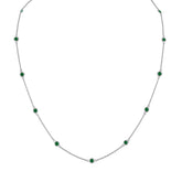 Sterling Silver Green Treated Diamond Station Necklace (1 cttw, Green Color, I1-I2 Clarity)