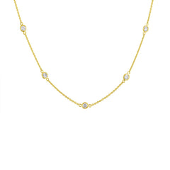 14K Gold Diamond Station Necklace (1 1/10 cttw, H-I Color, VS2-SI1 Clarity)