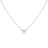 14K White Gold 1/4 Cttw Lab Grown Oval Solitaire Diamond East West 18" Pendant Necklace (G-H Color, VS2-SI1 Clarity)