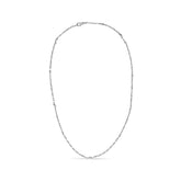 14K White Gold Bezel Set 1.00 Cttw Diamond 11 Station Necklace