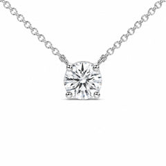 14K White Gold 1.00 Cttw Lab Grown Diamond Solitaire Pendant