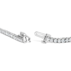 14K White Gold 10.0 Cttw Graduated Lab-Grown Diamond Tennis Necklace (F-G Color, VS2-SI1) - 18" Inches