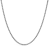 .925 Sterling Silver 7.0 Carat Alternating White and Black Diamond Tennis Necklace (Black/I-J Color, I2-I3 Clarity) - 16- 18" Inches