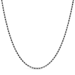 .925 Sterling Silver 7.0 Carat Alternating White and Black Diamond Tennis Necklace (Black/I-J Color, I2-I3 Clarity) - 16- 18" Inches