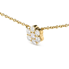 14K Yellow Gold 2.00 Cttw Diamond Cluster 18" Station Necklace (I-J Color, I1-I2 Clarity)