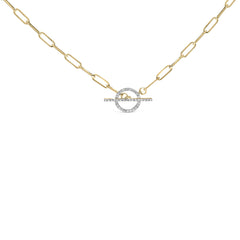 14KT Yellow Gold 1/4 Cttw Diamond Toggle Clasp Paperclip Link Necklace (I-J Color, I1-I2 Clarity) - 18" Inches