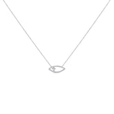 .925 Sterling Silver 1/2 Cttw Diamond Cross and Evil Eye 18" Inch Pendant Necklace (H-I Color, SI1-SI2 Clarity)