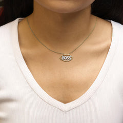 14K Yellow Gold Plated Silver 1/4 Cttw Diamond "Boss" Pendant Necklace - 18 Inch