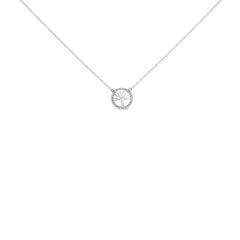 .925 Sterling Silver 1/6 Cttw Diamond Tree of Life and Circle 18" Pendant Necklace (H-I Color, I1-I2 Clarity)