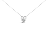 925 Sterling Silver 1/3 Ctw Diamond Heart and Lightning Bolt Pendant Necklace (H-I Color, SI1-SI2 Clarity) - 18" Inches