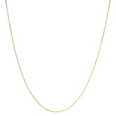 Unisex Solid 14K Gold 0.75mm Classic Box Chain Necklace