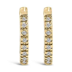 14K Gold 1/5 CTW Diamond Huggie Hoop Earrings