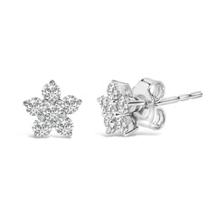 10K Gold 1/2 Cttw Lab Grown Diamond Star Stud Earrings