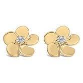 10K Gold 1/3 Cttw Lab Grown Diamond Flower Petal Stud Earrings