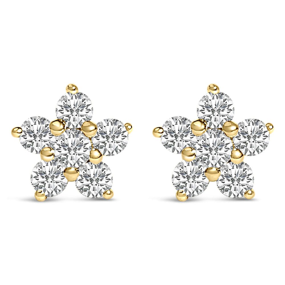 10K Gold 1/2 Cttw Lab Grown Diamond Star Stud Earrings