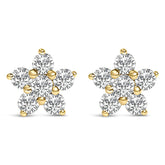 10K Gold 1/2 Cttw Lab Grown Diamond Star Stud Earrings