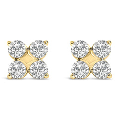 10K Gold 1/2 Cttw Lab Grown Diamond Snowflake Stud Earrings