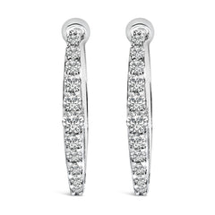 10K Gold 1/4 Cttw Lab Grown Diamond Heart Shaped Huggy Hoop Earrings