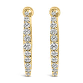 10K Gold 1/4 Cttw Lab Grown Diamond Heart Shaped Huggy Hoop Earrings