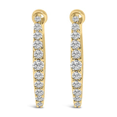 10K Gold 1/4 Cttw Lab Grown Diamond Heart Shaped Huggy Hoop Earrings