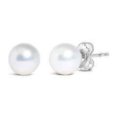 14K Gold Cultured Freshwater Pearl Solitaire Stud Earrings