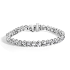IGI Certified 14K Yellow Gold 18 1/2 Cttw Oval Cut Lab Grown Diamond Tennis Bracelet