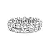 14K White Gold 6 1/2 Cttw Oval Lab Grown Diamond Eternity Band Ring (E-F Color, VS1-VS2 Clarity) - Ring Size 6.75