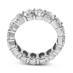 14K White Gold 6 1/2 Cttw Oval Lab Grown Diamond Eternity Band Ring (E-F Color, VS1-VS2 Clarity) - Ring Size 6.75
