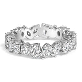 14K White Gold 3 1/3 Cttw Lab Grown Multi Shape Diamond Eternity Band Ring - Size 6