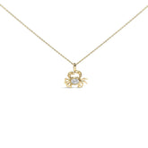 14K Yellow Gold 1/5 Cttw Lab Grown Diamond Crab Pendant Necklace