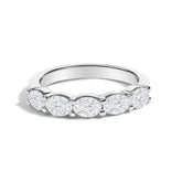 14K White Gold 1 1/4 Cttw Lab Grown Oval East West Band Ring