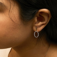 14K Yellow Gold Graduating 1/2 Cttw Diamond Oval Dangle Earrings