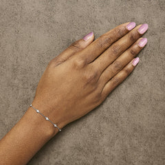 14K White Gold 1/2 Cttw Diamond by Yard Bracelet