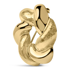 18K Yellow Gold Sculpted Knot Brooch