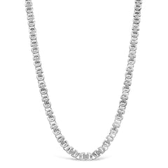 Sterling Silver 2 1/2 Cttw Diamond Eternity Men's Station Necklace