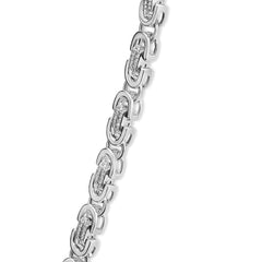 Sterling Silver 2 1/2 Cttw Diamond Eternity Men's Station Necklace