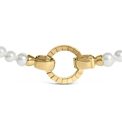 18K Yellow Gold Vermeil Pearl Strand Infinity Necklace