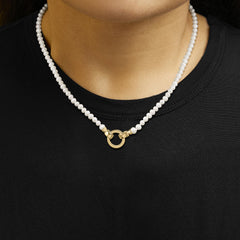 18K Yellow Gold Vermeil Pearl Strand Infinity Necklace